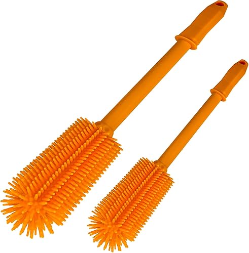 Cepillo de limpieza de botellas de silicona largo Paquete de 2 Cepillo limpiador de botellas de agua de 16 + 13 pulgadas para Hydro Flask,