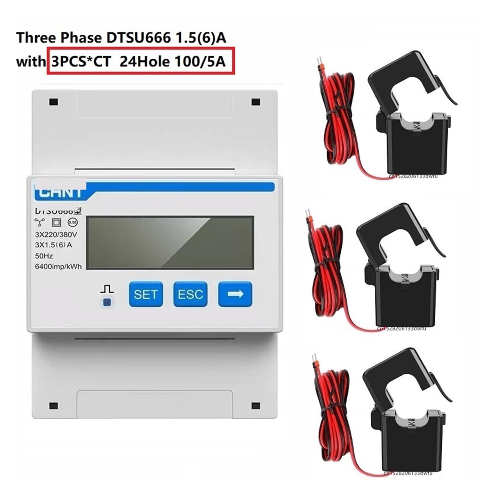 DDSU666 DTSU666 80A jednofazowy RS485 dwukierunkowy elektryczny miernik energii słonecznej watomierz(DTSU666-CT 100-5A)