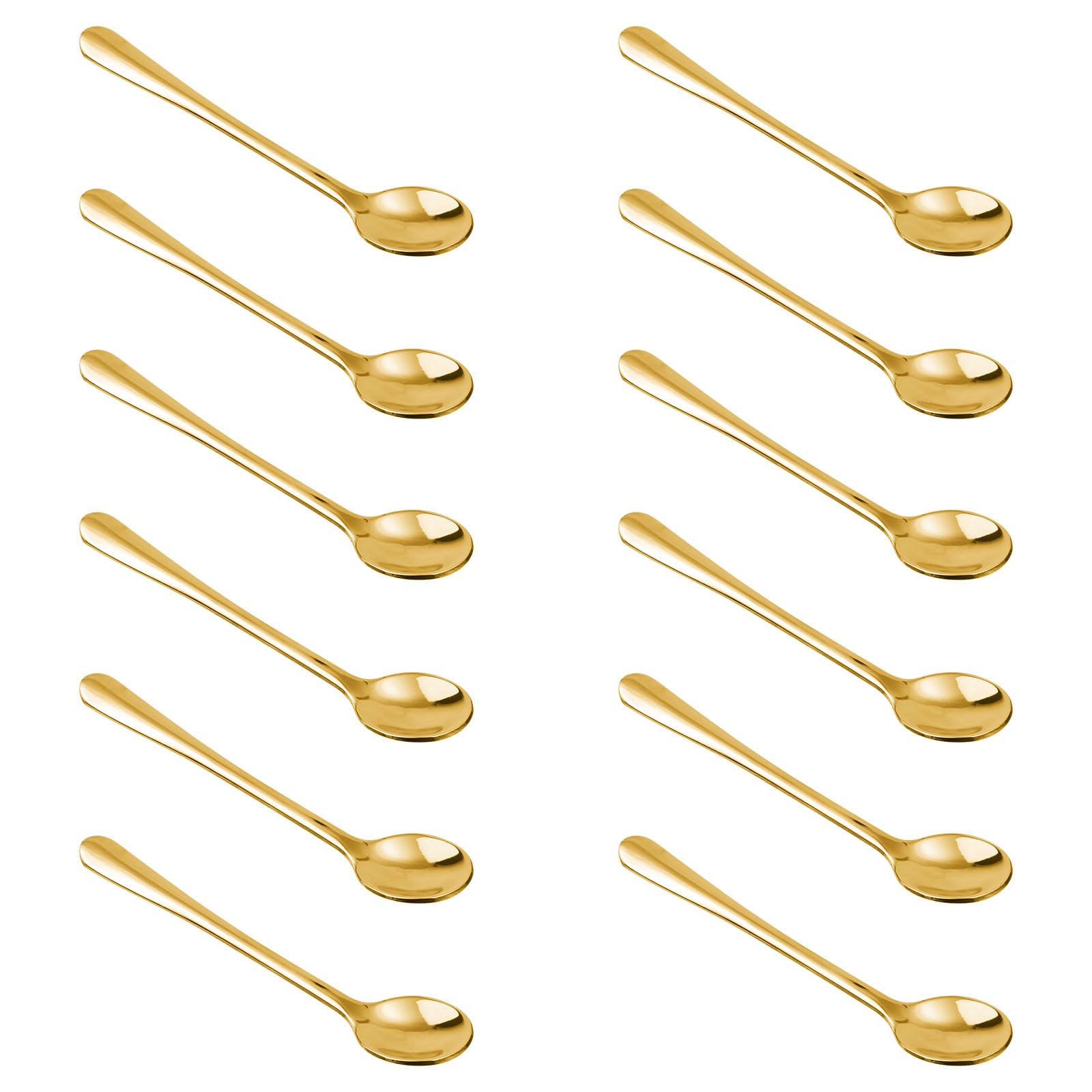 12pcs Tiny Stainless Steel Spoons, 3 x 0.6 Inch Cute Mini Condiment Spoons Practical Little Espresso Scoops for Spices Jars Sugar Honey Coffee Ice