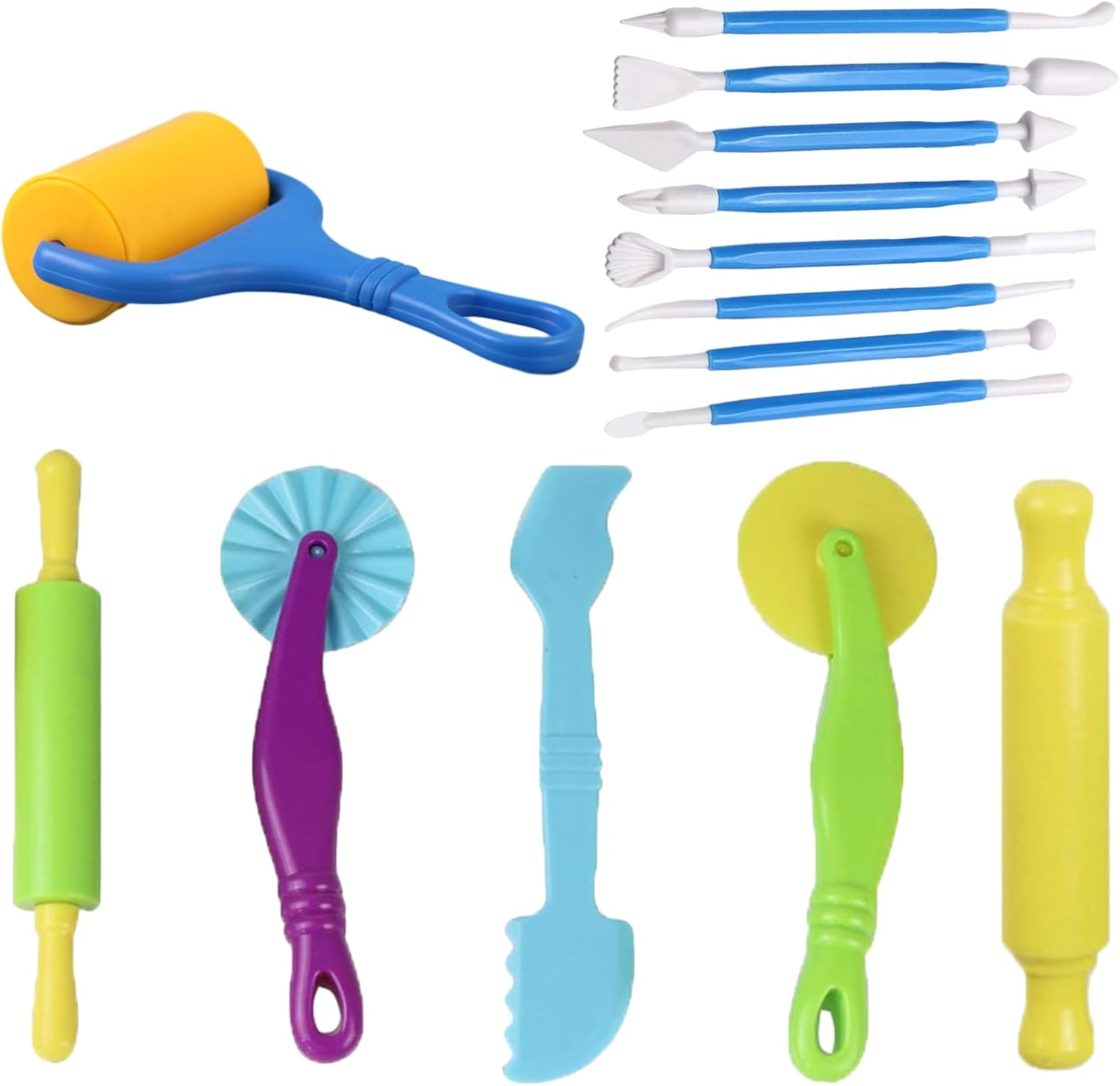 14 Pcs Clay Dough Tools Set, Plastic Modelling Tools Kit for Kids, DoubleEnded Polymer Clay