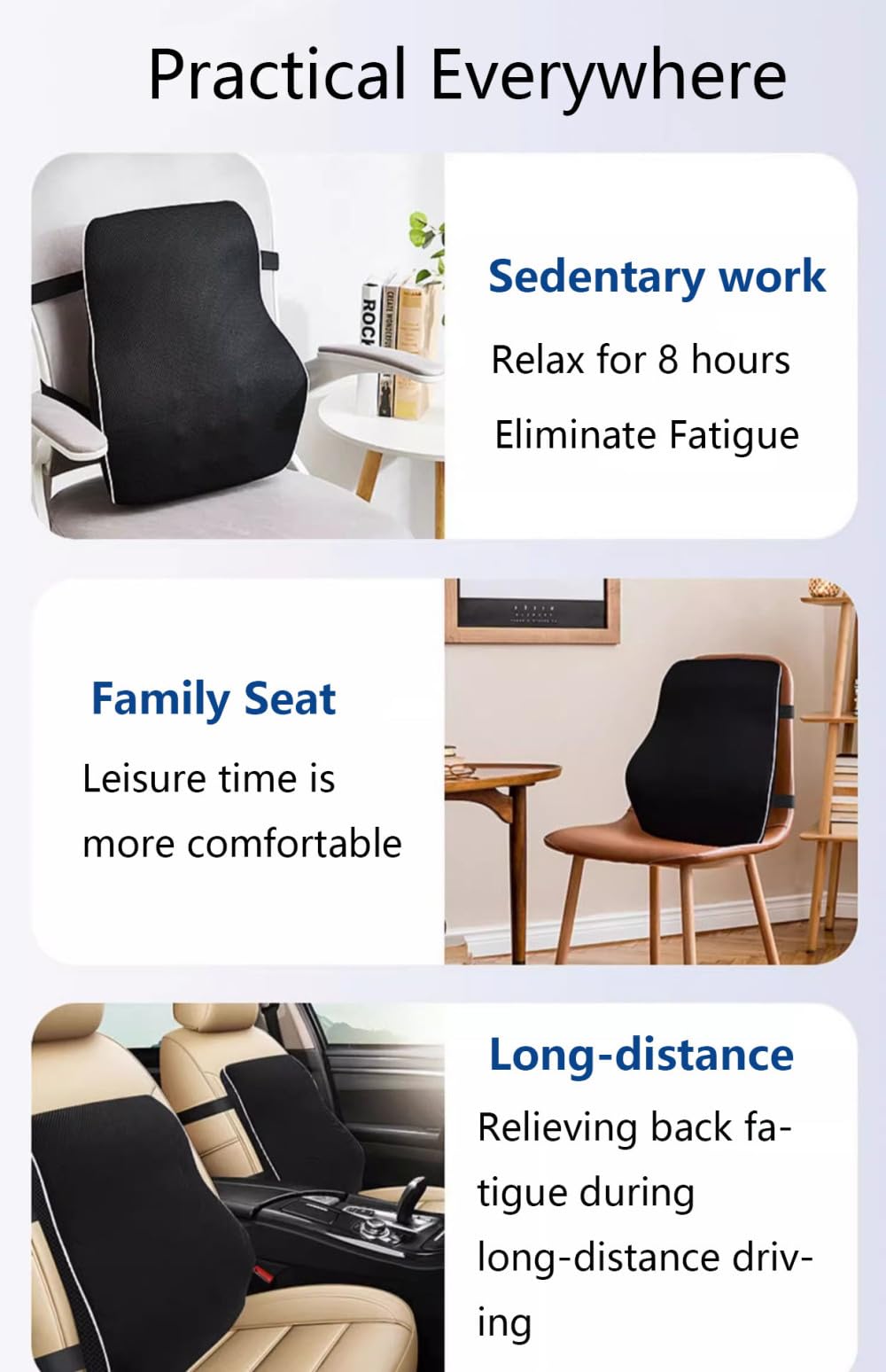 Poduszka lędźwiowa do krzesła biurowego i samochodowego, pianka memory, poduszka na plecy do łagodzenia bólu pleców, poprawiająca postawę, ergonomiczna poduszka na plecy do komputera, krzesła