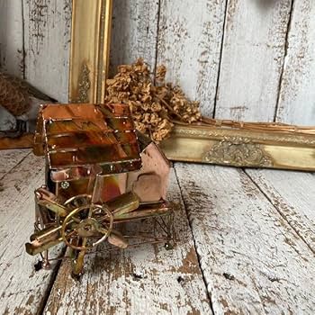 Amazon | ヴィンテージ古い シャビーな ブリキ オルゴール 13