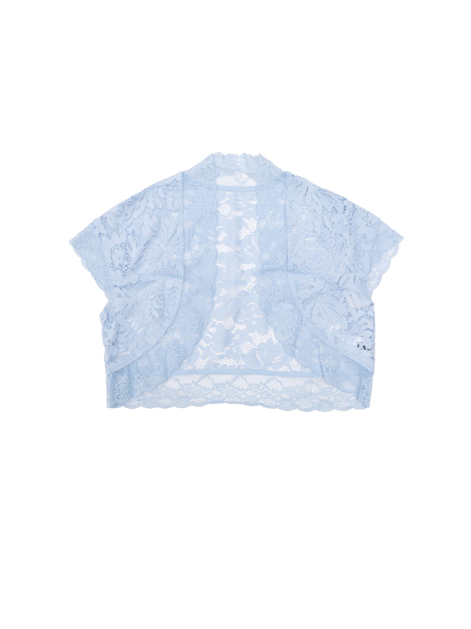 Allegra K Womens Lace Cardigan Open Front Elegant Short Sleeve Sheer Floral Cropped Bolero Lace Shrug Top