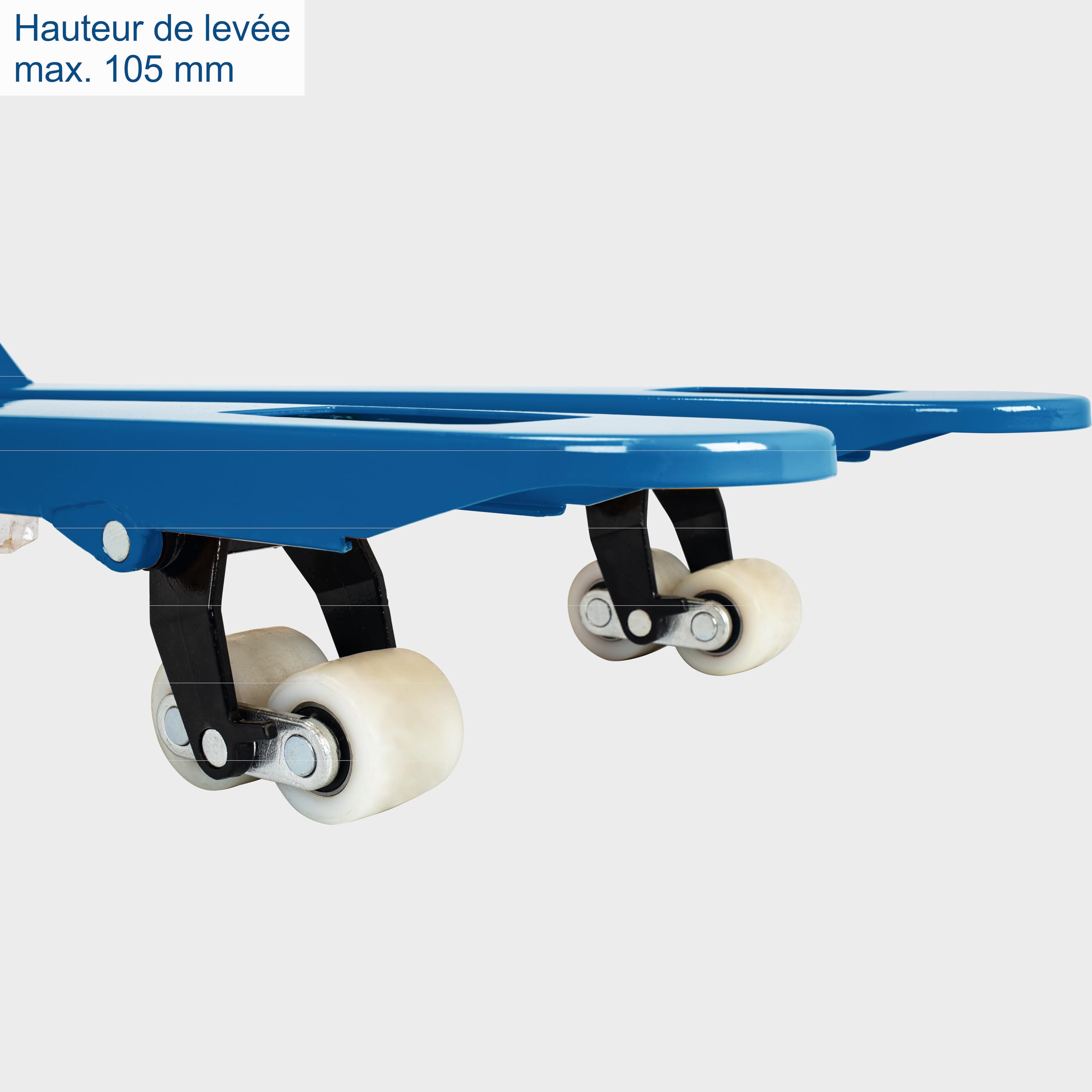 Scheppach Transpalette HW2500 | 2,5 t / 2500 kg capacité de Charge | Construction en Acier & Commande hydraulique sans Entretien | Roues Ø80mm | Volants Ø180mm | Idéal pour europalettes