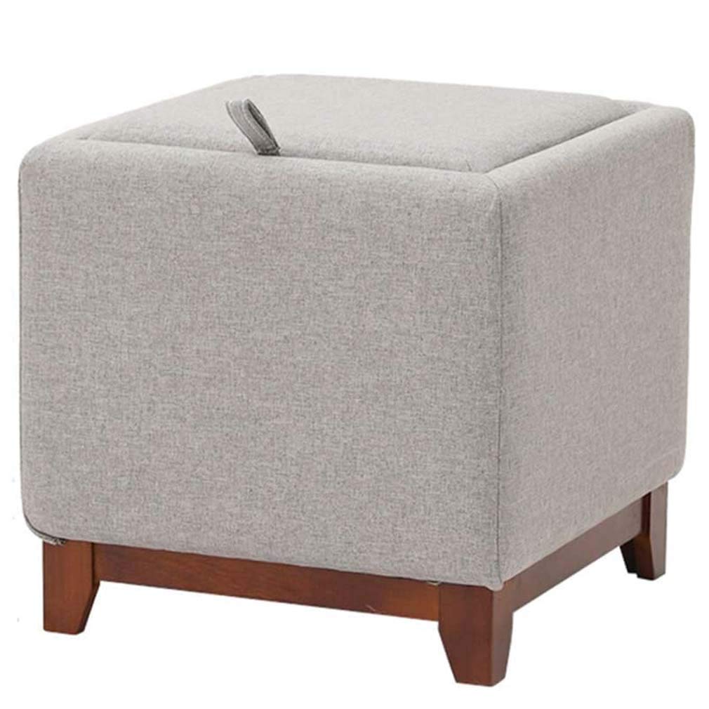 Tabouret de pied ottoman avec rangement carré rembourré pour canapé de salon