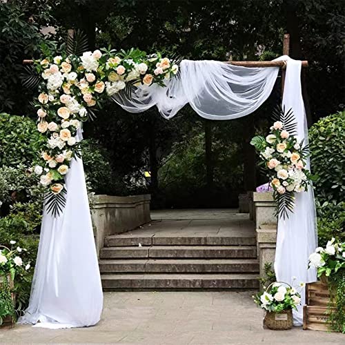 Rideau de fond de mariage blanc dégradé en soie 74x91 cm pour shooting