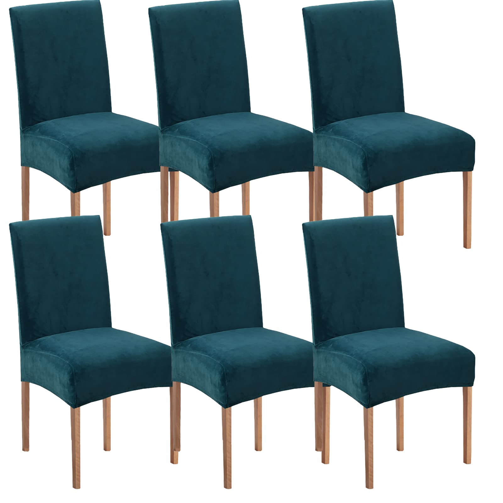 Set di 6 coprisedie in velluto senza braccioli, elasticizzato, per sala