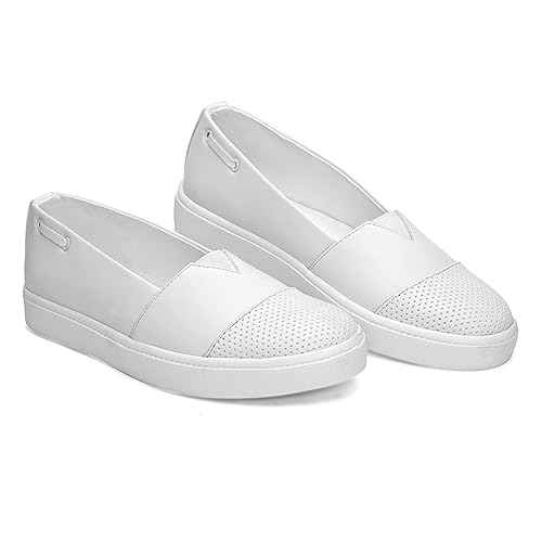 Womens Ballet Flats Loafers Shoes White JACS003014