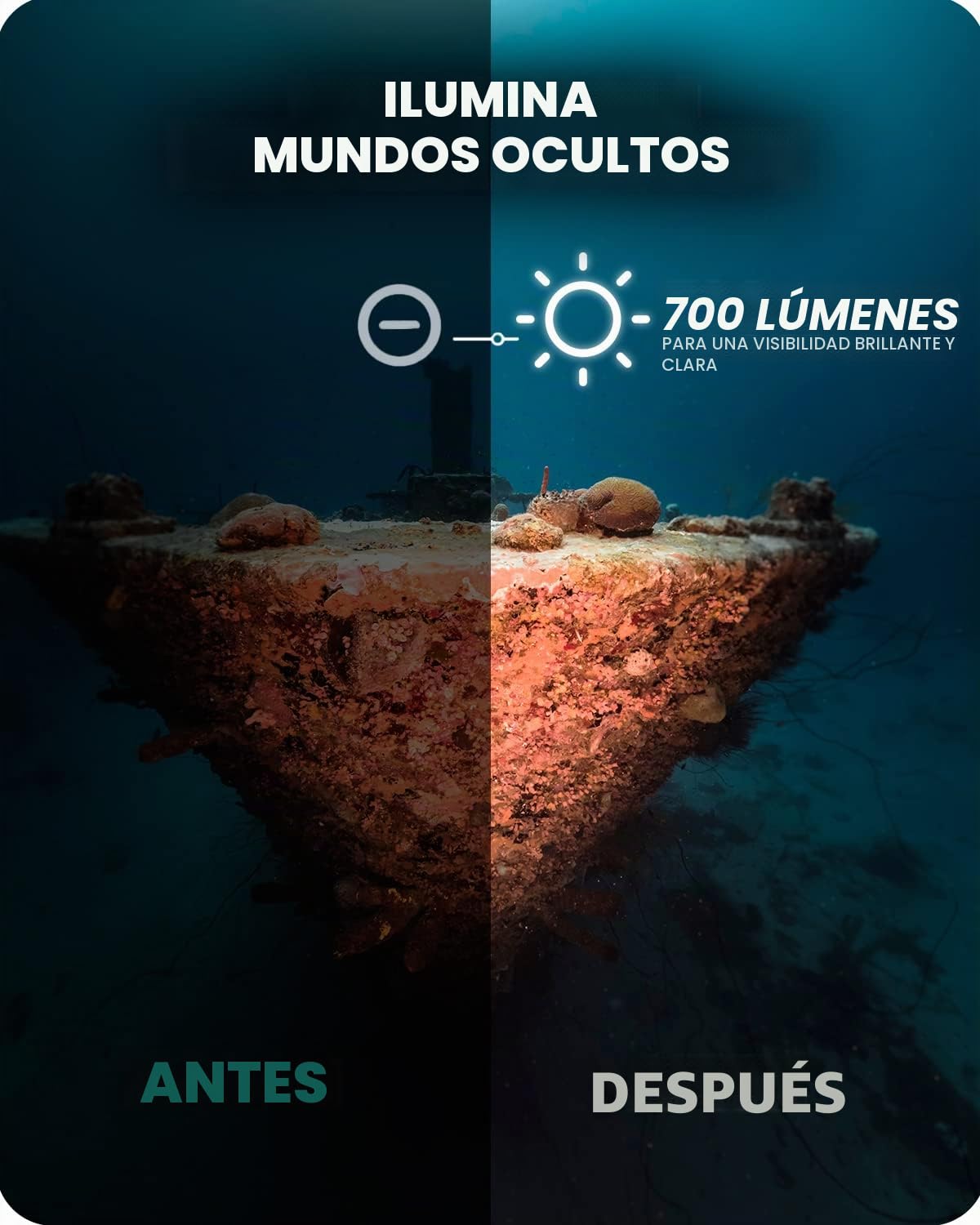 Movo DiveRig1 XL - Paquete de Aparejos de Buceo con Luces LED Impermeables - Compatible con GoPro Hero, HERO5, HERO6, HERO7, HERO8, HERO9, HERO10 y dji Osmo Action CAM - Accesorios de Buceo para