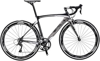 WRFTTCRR Beach mat Road Bike Carbon 700c Bicycle Carbon Road Bike With 18 Speeds Racing Road Bike Carbon Fiber Bike(Gray,18speed)