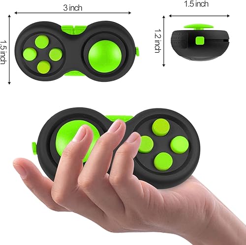 Miniatura 2 de Mini Fidget botón controlador pad juguetes para niños adultos con ansiedad y autismo (negro y verde)