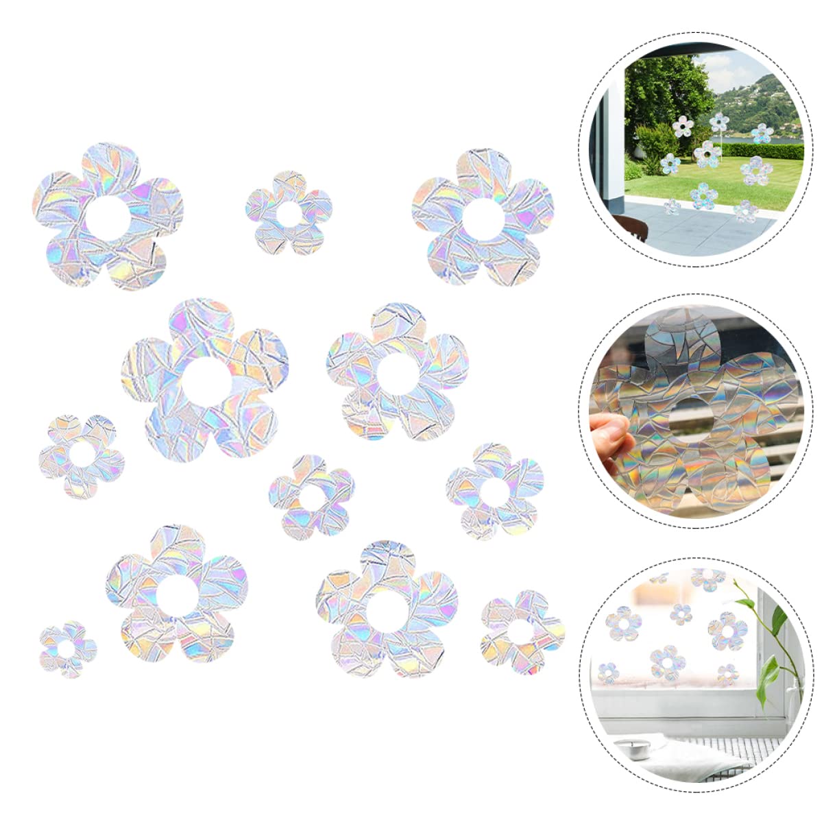 Cabilock 18piezas Pegatinas Anticolisión Para Ventanas De Adhesivos Creativos De Flores Para Decoración Interior Fácil Aplicación y Remoción Sin Residuos Para Baños Salones y Oficinas