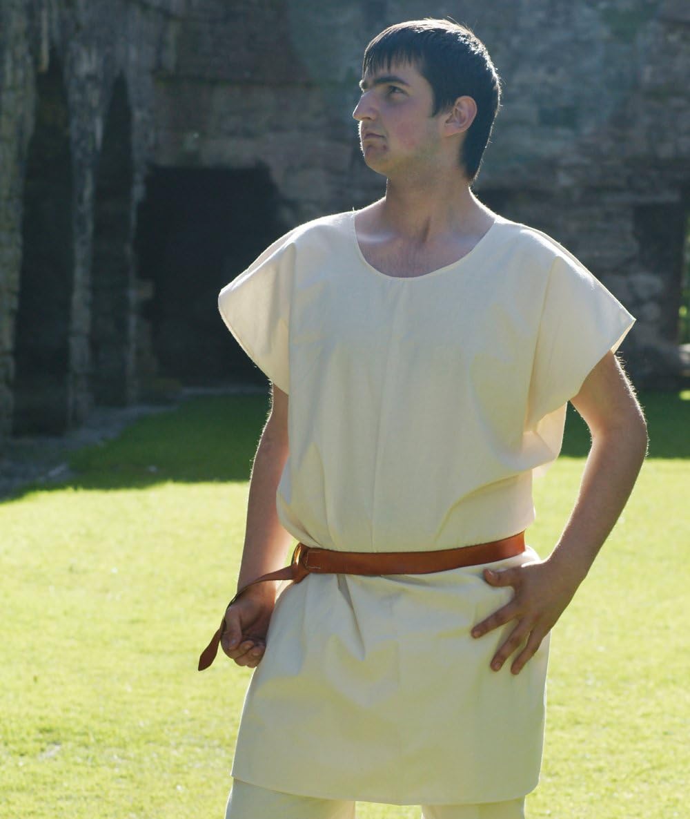 ROMAN-Dark Age-Saxon-Re enactment-Battle ready-VIKING-LARP-NATURAL SLEEVELESS BASIC TUNIC MALE SIZE XXXL ADULT