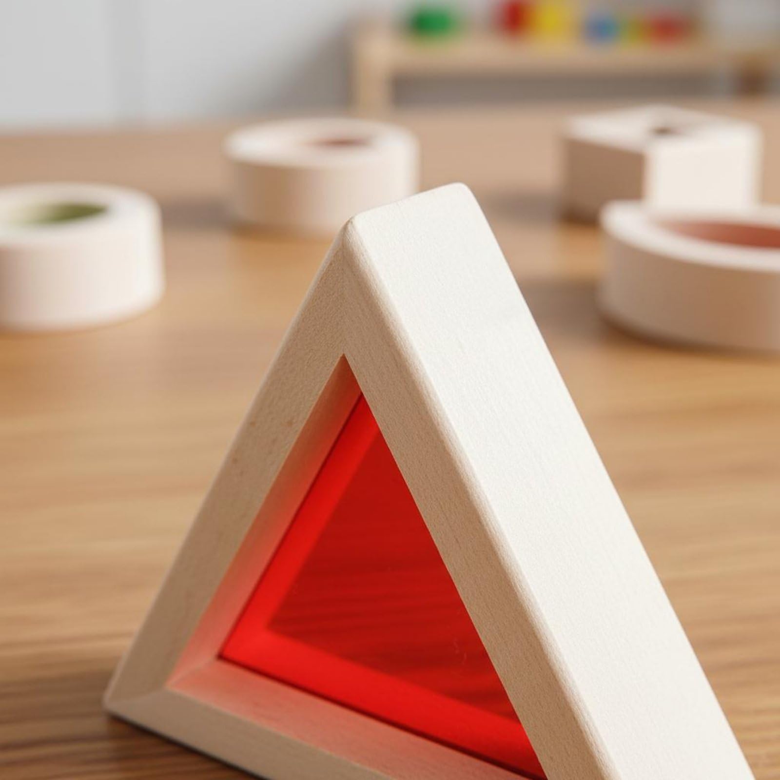 predolo 20 Pezzi Costruzioni in Legno Trasparenti Colorate Traslucido Blocchi Arcobaleno in Legno e Acrilico Bordi Arrotondati per Bambini 3+ Anni