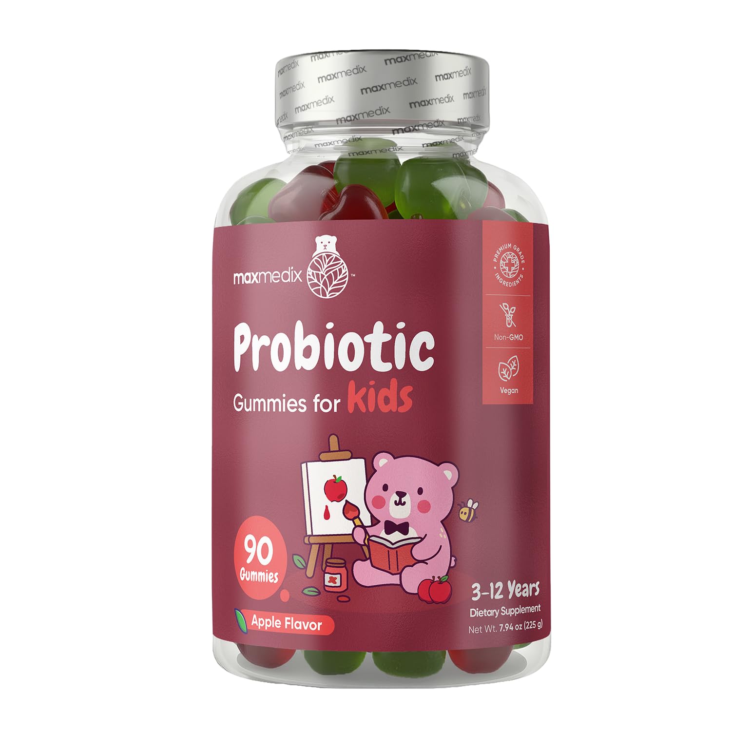 maxmedix Probiótico Infantil em Gomas com Bacillus coagulans e Inulina, 1 bilhão de UFC, 90 gomas