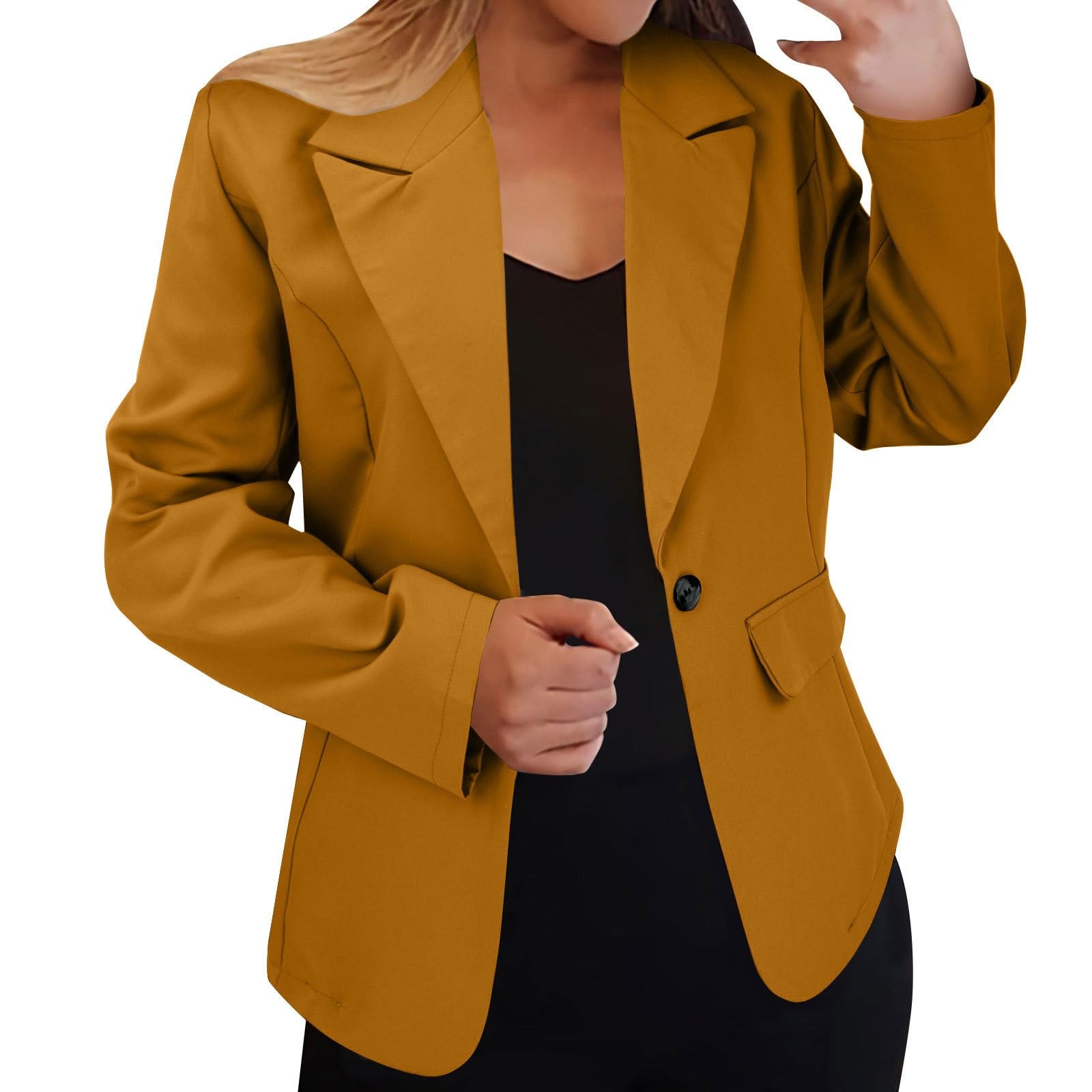 Womens Autumn Winter Blazer Cardigan in Solid Color Casual Long Sleeve