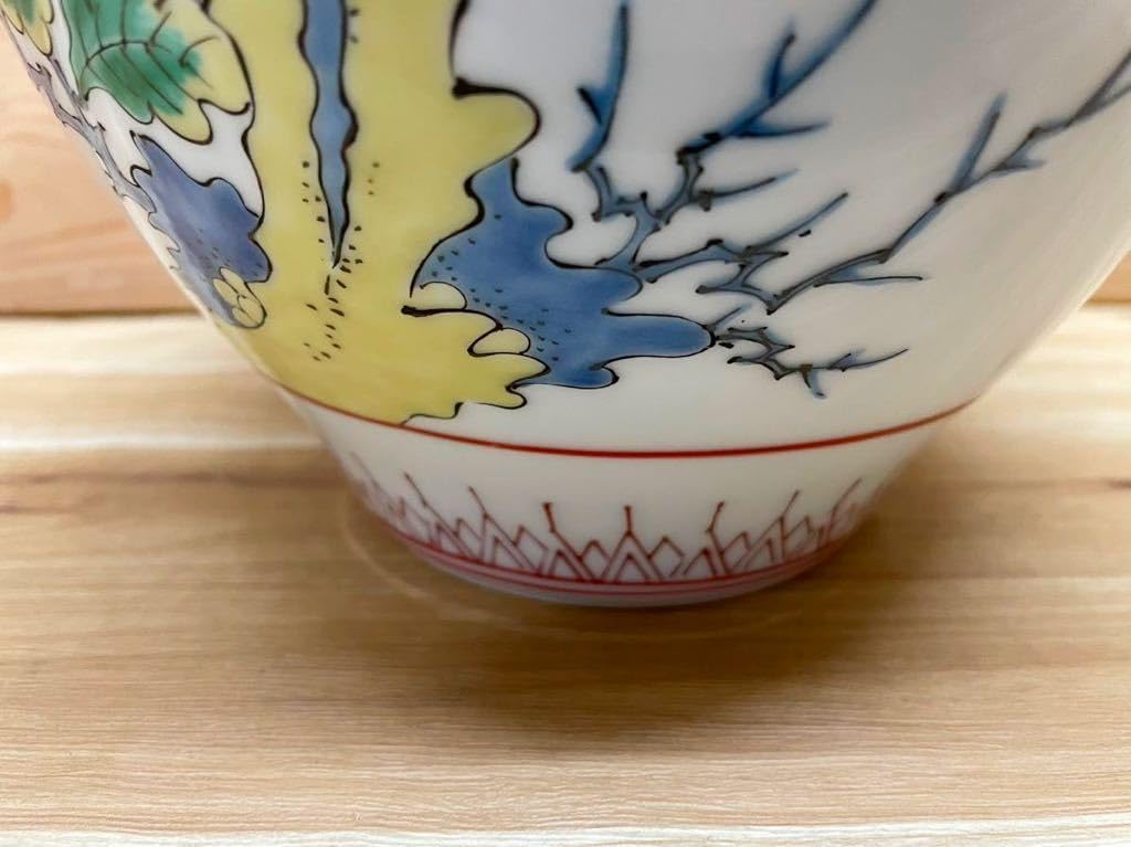 染錦花鳥 花瓶1点 花器 壷 【証明書】 茶道具