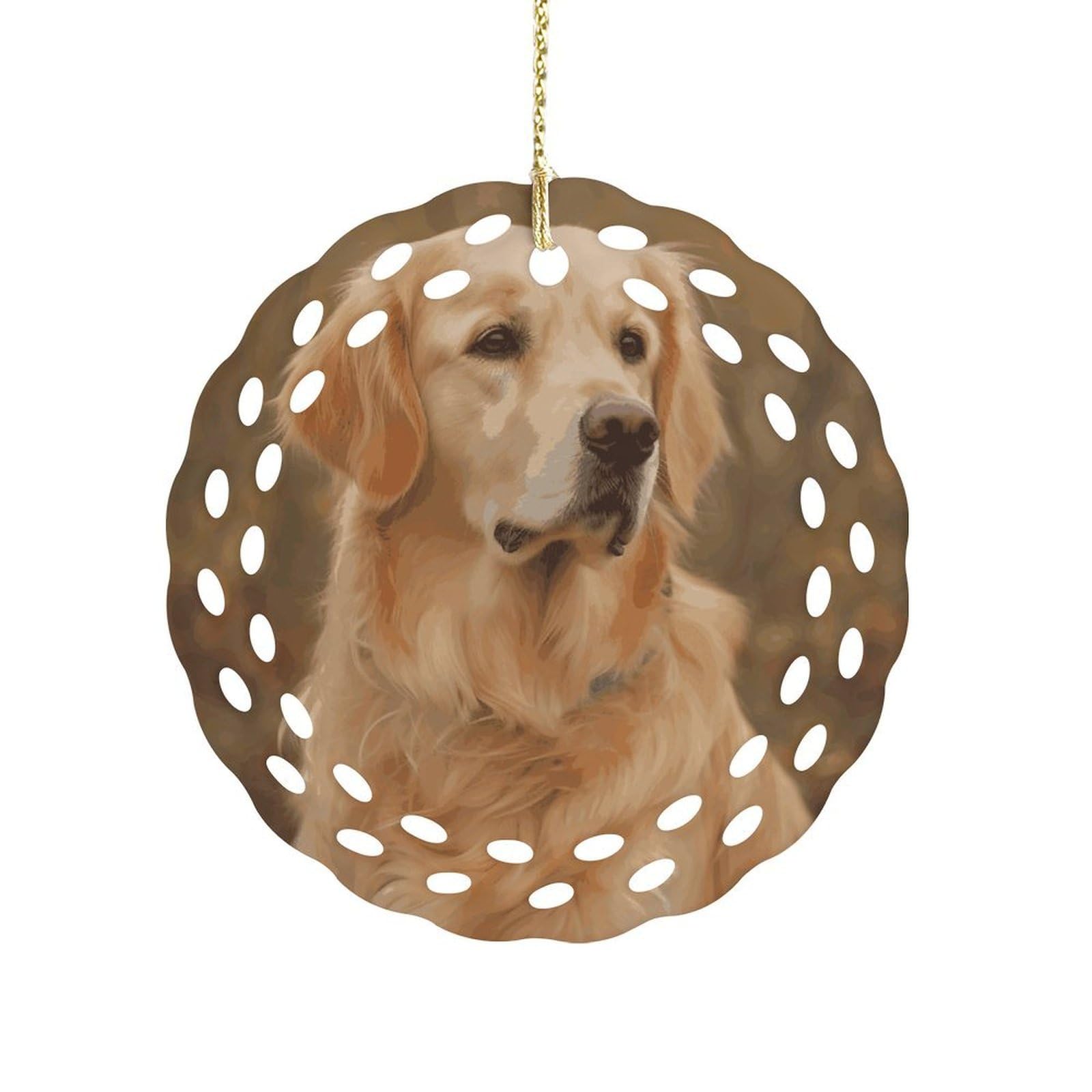 Fekiloot Women's Style Golden Retriever Ceramic Ornaments 3 Inch Round,Holiday Keepsake For ,Girls,Pet Owners,Hanging Ornament Gifts Idea For Home