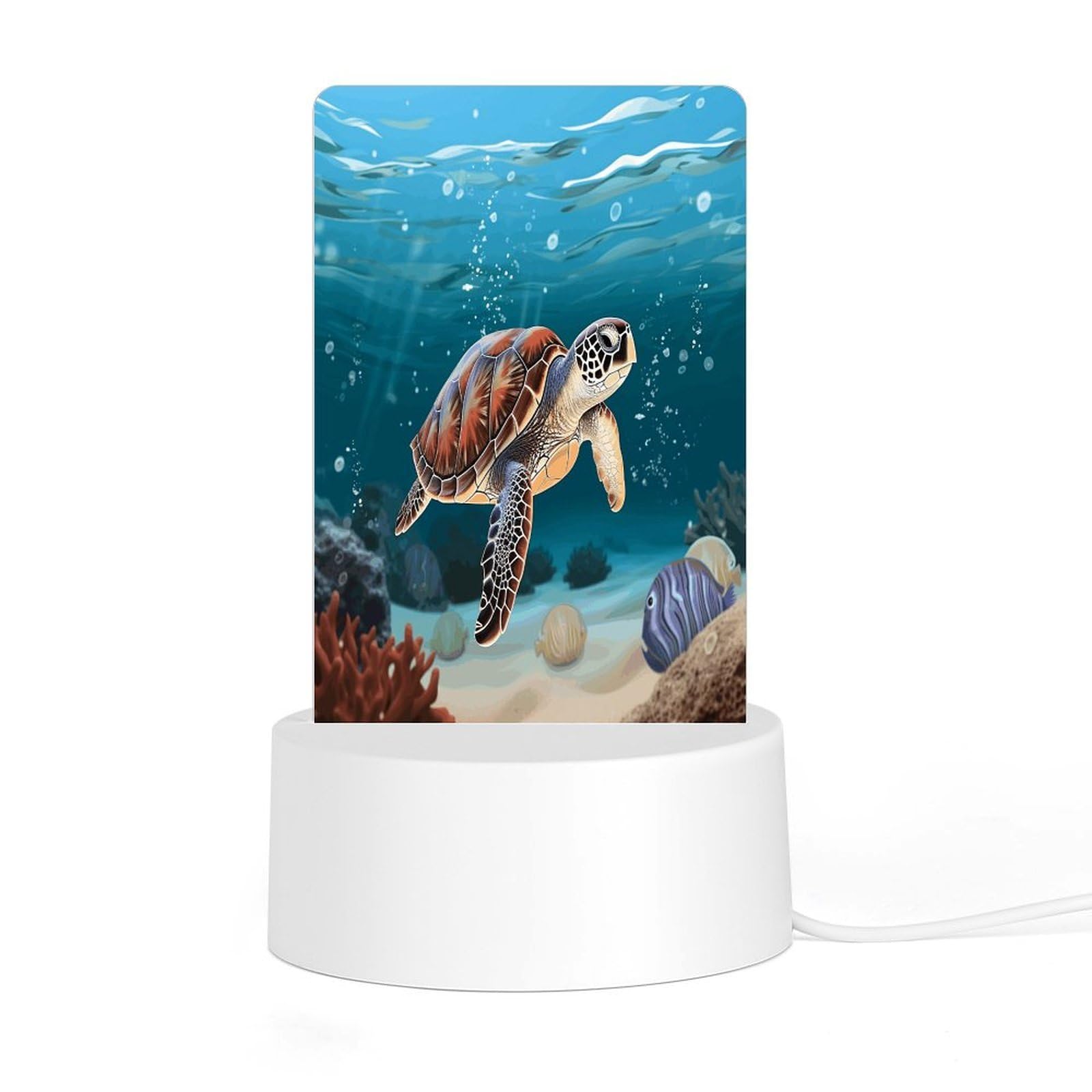 Adfgyerh Style Sea Turtle Swimming Night Light Acrylic Material Easy Installation, Home Decor Usb Interface Power Supply, Lamp For Restaurant Bar Cafe Room Decor