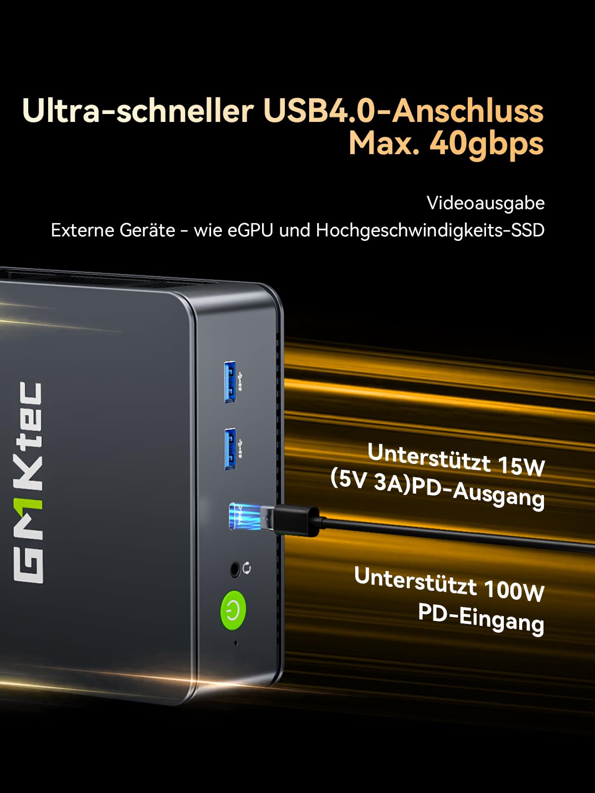 GMKtec Gaming Mini PC Ryzen 5 7640HS (stärker 6800H) mit grafikkarte AMD 760M, 32GB DDR5 RAM 512G M.2 SSD, Mini Desktop Computer mit Dual 2.5G LAN/WiFi 6E/Triple 4K Display/USB 4.0 für Spiele und Büro