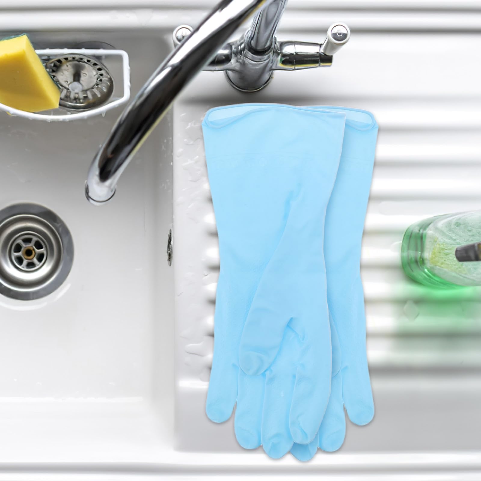 8 Paia di Guanti in Gomma riutilizzabili per la Pulizia dei Piatti in casa - Guanti Antiscivolo per Il bucato per Cucina, Bagno, Giardinaggio, Lavaggio Auto