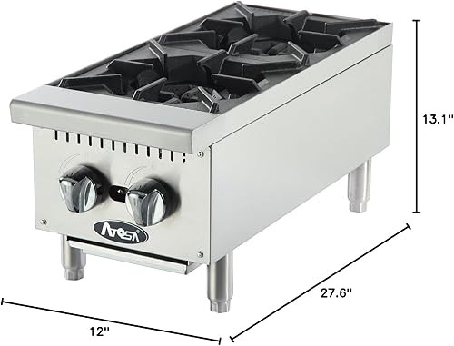 Miniatura 2 de Atosa USA ATHP-36-6 - Placa calefactora de acero inoxidable resistente de 36 pulgadas de seis quemadores, gas natural