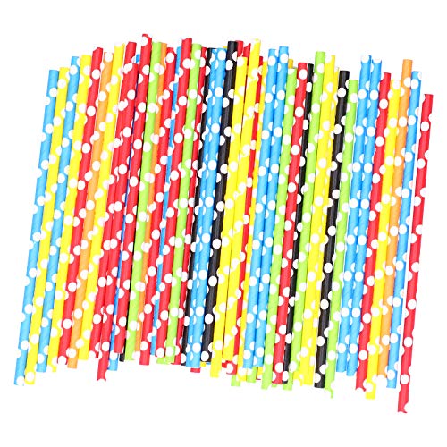 SONK Paille de Papier, pailles colorées multifonctionnelles de Point de 60pcs colorées pour la Boisson pour des décorations de Bricolage Cover
