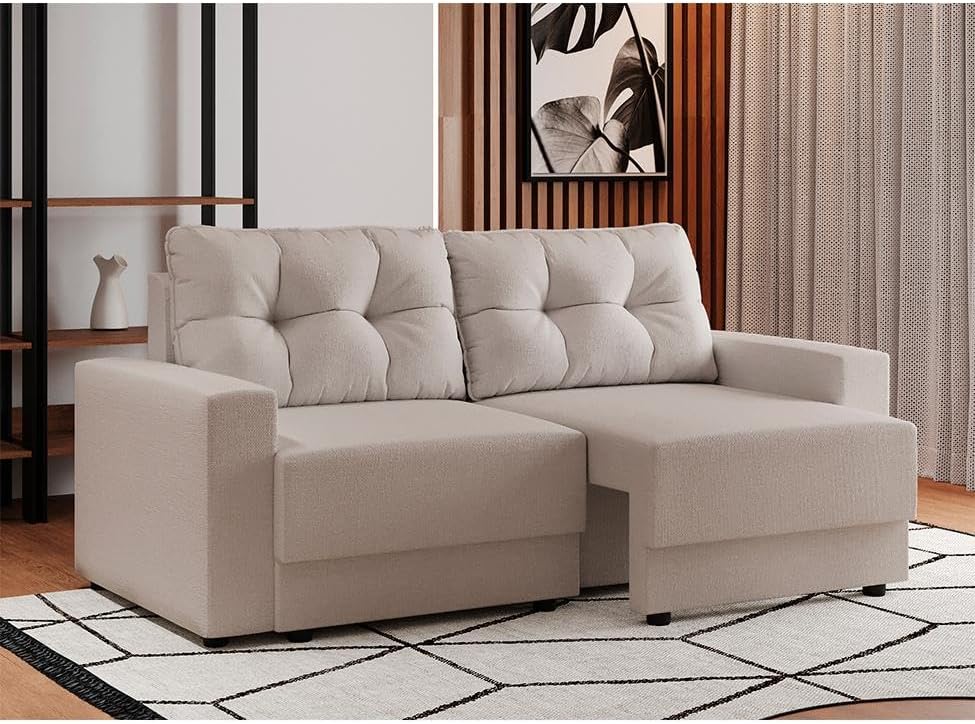 Sofá 2 Lugares Retrátil Lubeck Linho Cru