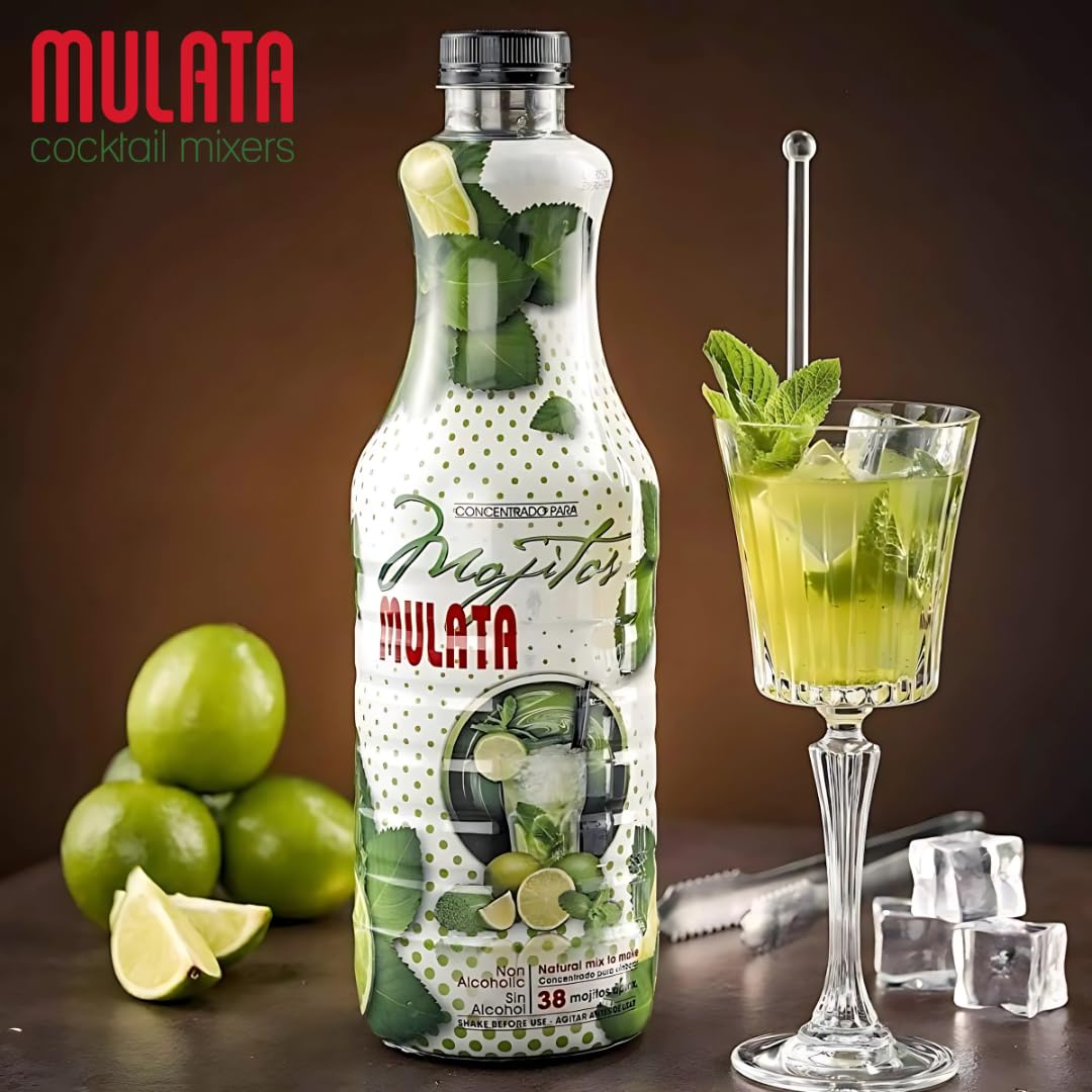 Mulata Concentrado Mojito 1.5L - Concentrado natural para 38 mojitos perfectos en segundos. Sin ser experto, solo añade el ron y soda