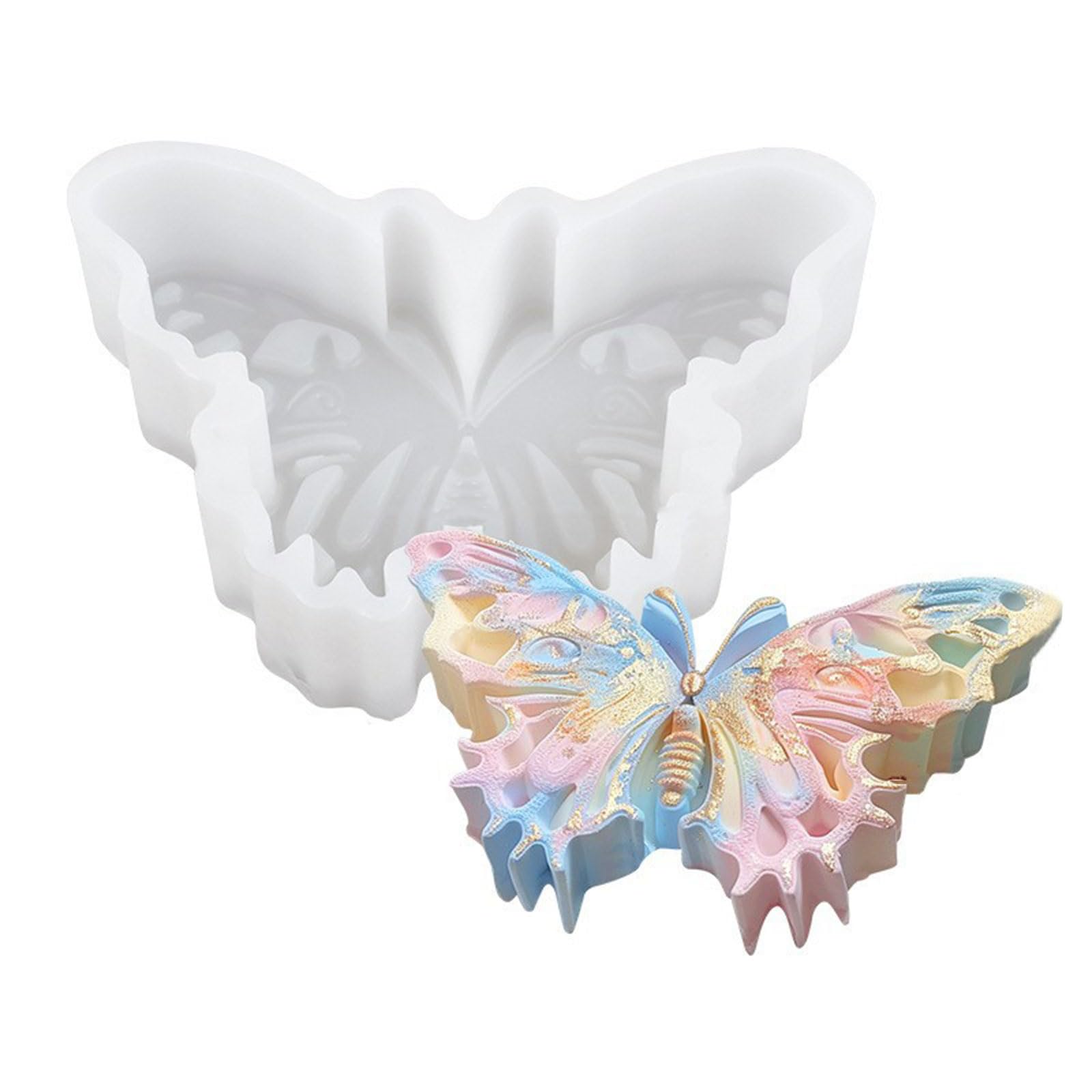 HZBB Silicone Molds Butterfly Molds Castings Soap Baking Craft Supplies Plaster for Making Butterfly Silicone Scented Plaster for Cake Decoration