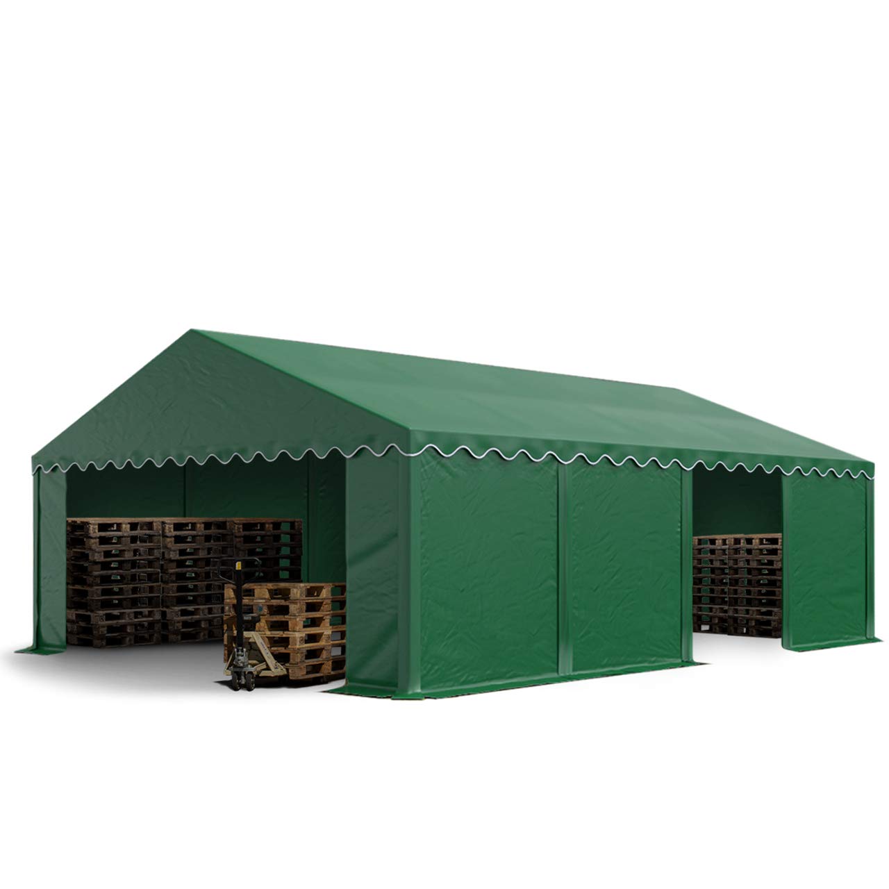 TOOLPORT Carpa de almacenamiento 5x8 m, PVC impermeable, verde oscuro
