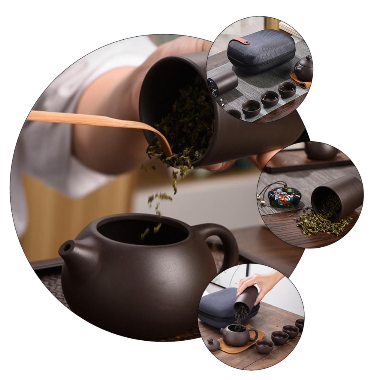 Service à Thé en Argile Violette, Lot de 1 Set de Set, Café, Élégant