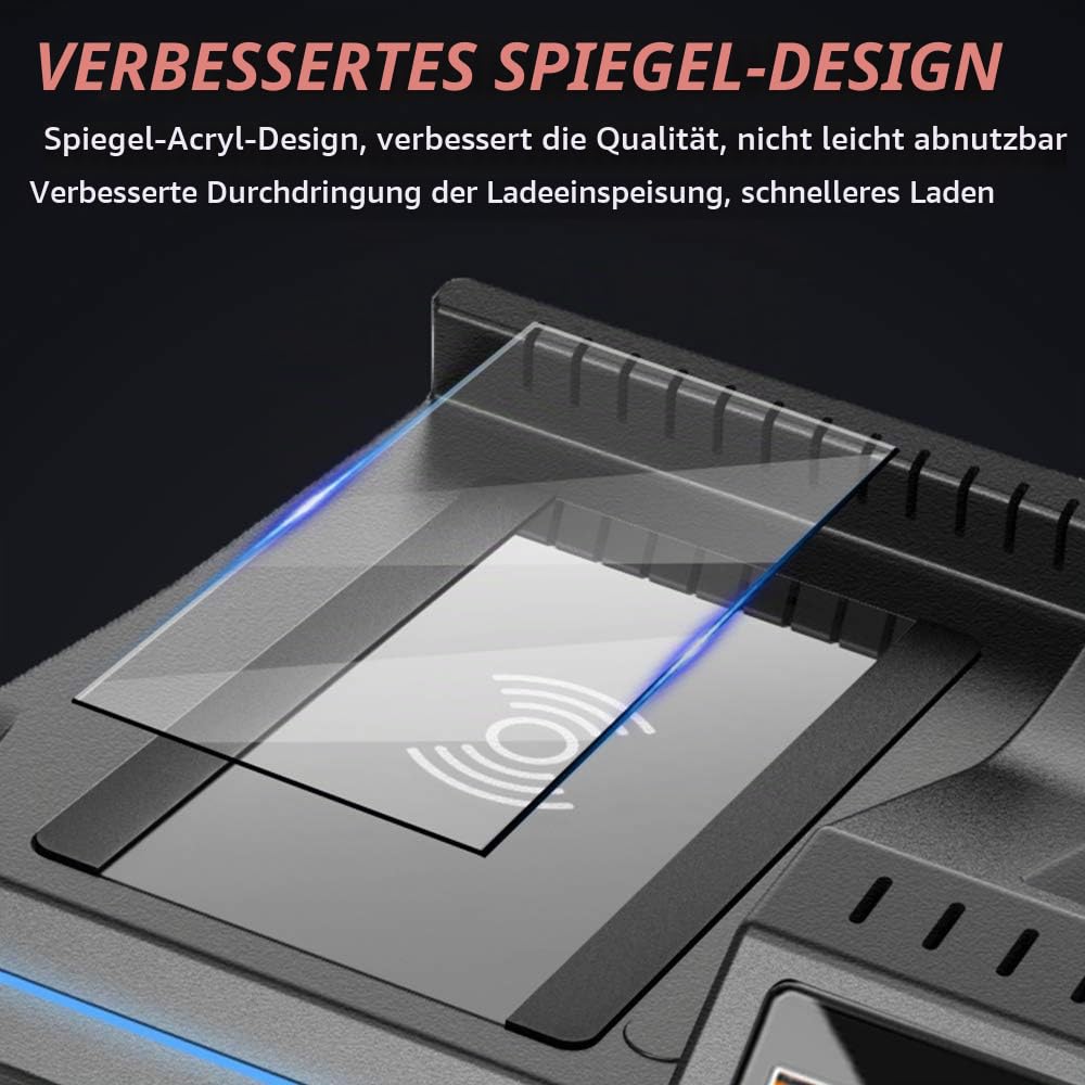 Upgrade Kabelloses Ladegerät Auto für Mercedes-Benz C-Class GLC 2021 2020 2019 2018 2017 2016, 15W Wireless Schnell-ladegerät mit QC3.0 USB und 18W PD für iPhone 12/11/X Samsung S20/S10/S9