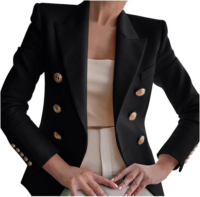 テーラードジャケット レディース 長袖 ダブルボタン ビジネスコーデ ブレザー 春秋 スーツ オフィス 事務服 ジャケット コート ショート丈 通勤 ビジネス フォーマル 無地 修身 スリム 着痩せ アウター 卒業式 卒園式 発表会 コート ジャケット 通販