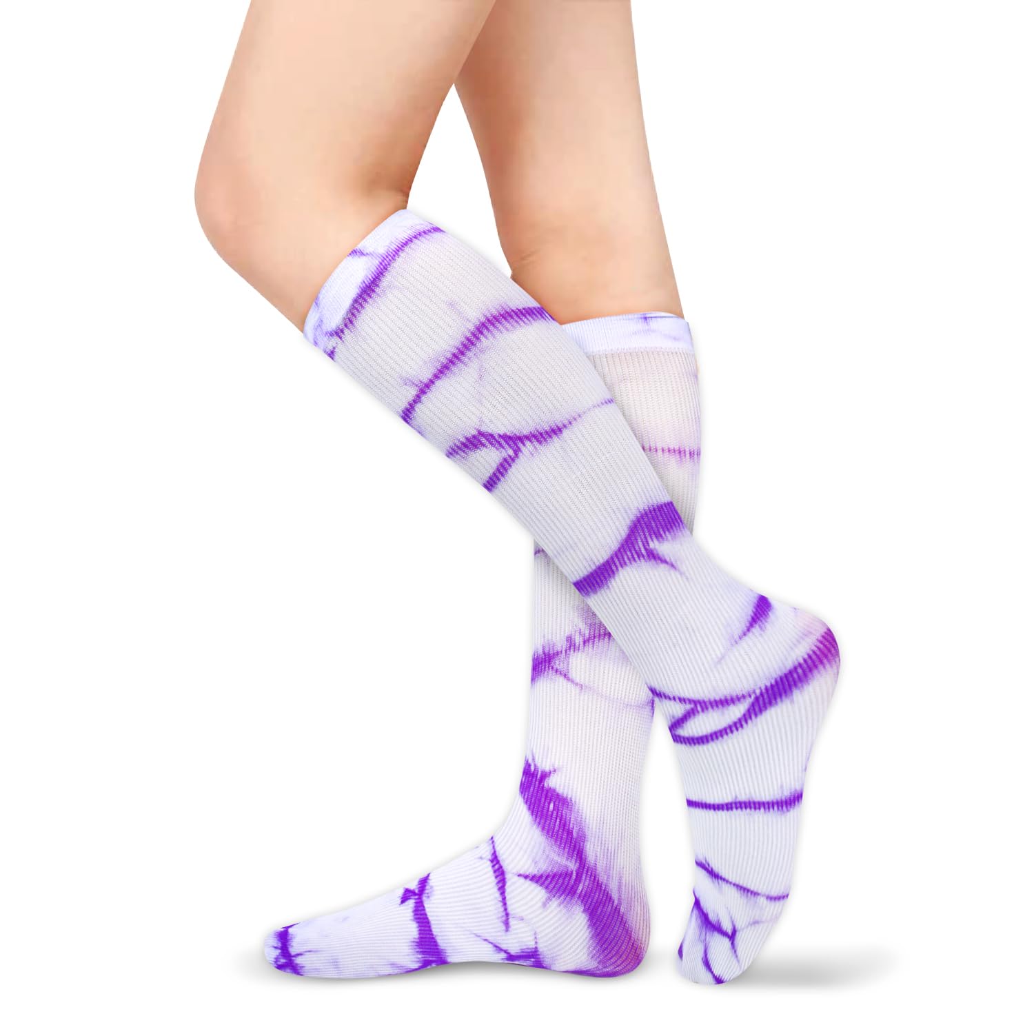 Benefeet Sox Women Girls Thin Nylon Knee High Socks Long Tube Socks Unisex Soft Cozy High Calf Sock Tie Dye/Gradient