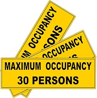 3Pcs(6"x2") - MAXIMUM OCCUPANCY 30 PERSONS Sign - MAXIMUM OCCUPANCY 30 PERSONS Sticker - Waterproof & UV-resistant