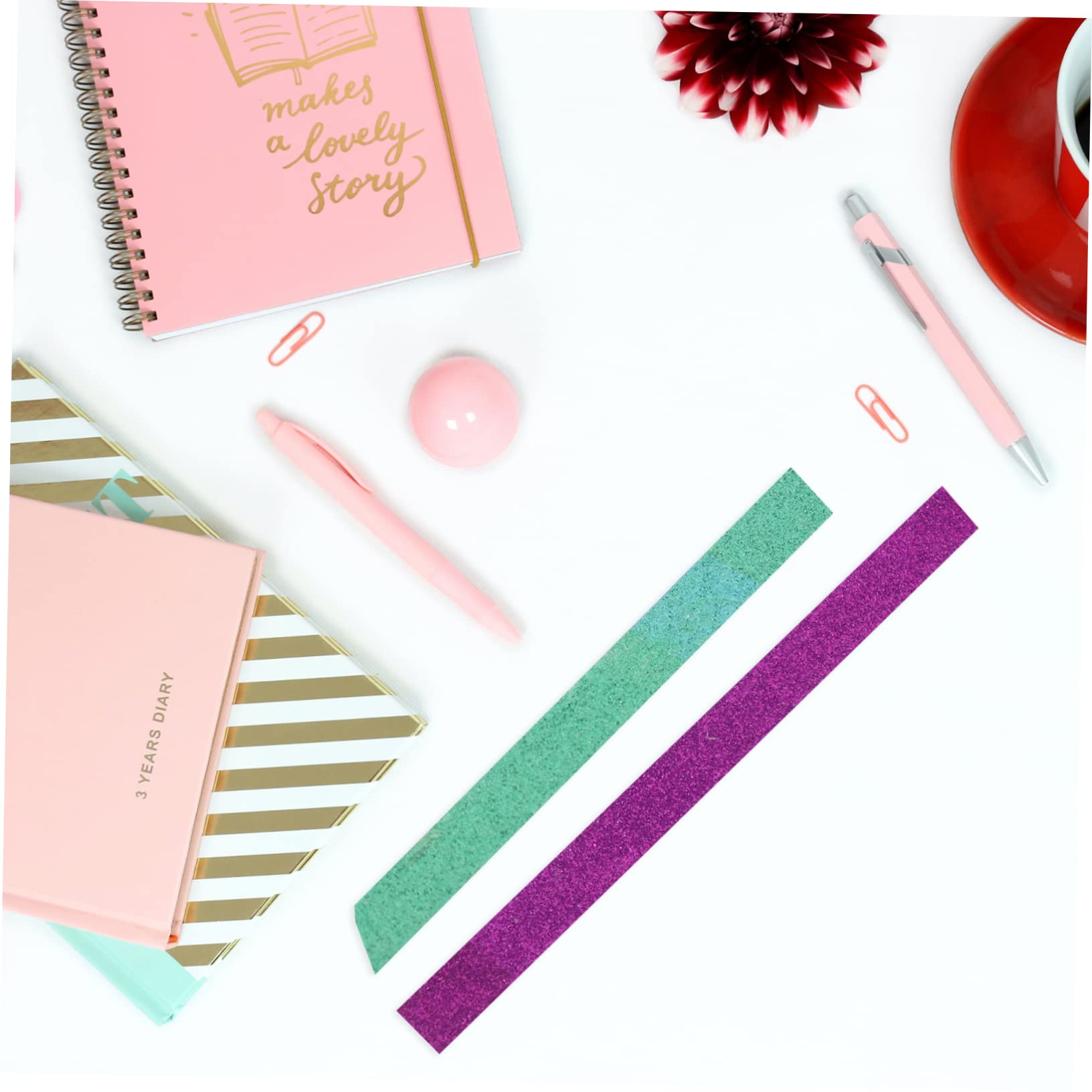 Cinta Washi Brillantina 90 Piezas para Diario y Scrapbook