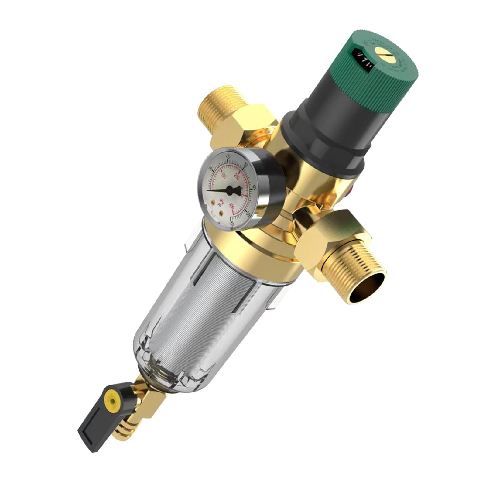 Tsophreniq Dn20 Dn15 / Water Pressure Reducer With Integrated Filter And Gauge Rustproof Prefilter Regulator Valves Reducer