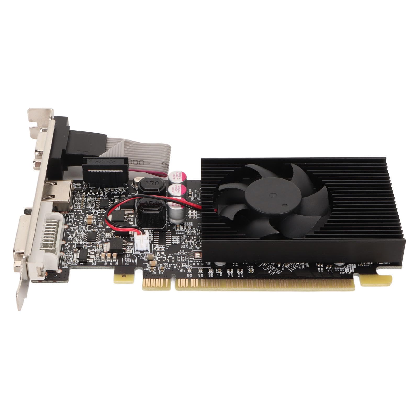 Tarjeta gráfica GT210 1G DDR3 de 64 bits, tarjeta gráfica PCI Express 2.0 para juegos, interfaz multimedia HD con ventilador de refrigeración para juegos DirectX10.1 y computadoras de PC