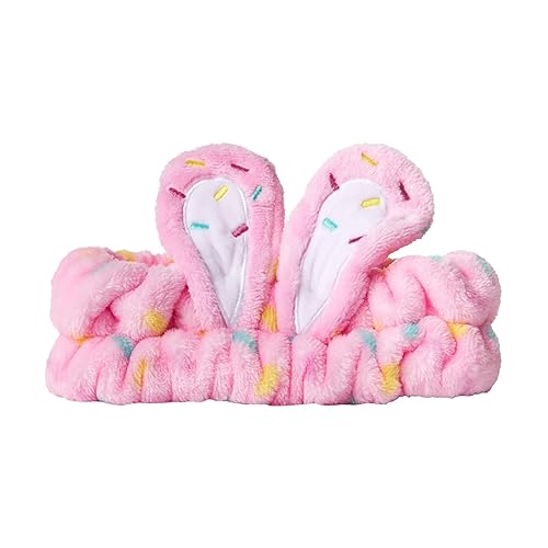 The Crème Shop 3D Teddy Headyband - Diadema de spa de felpa con banda elástica para un ajuste cómodo, ideal para el control del cabello durante las