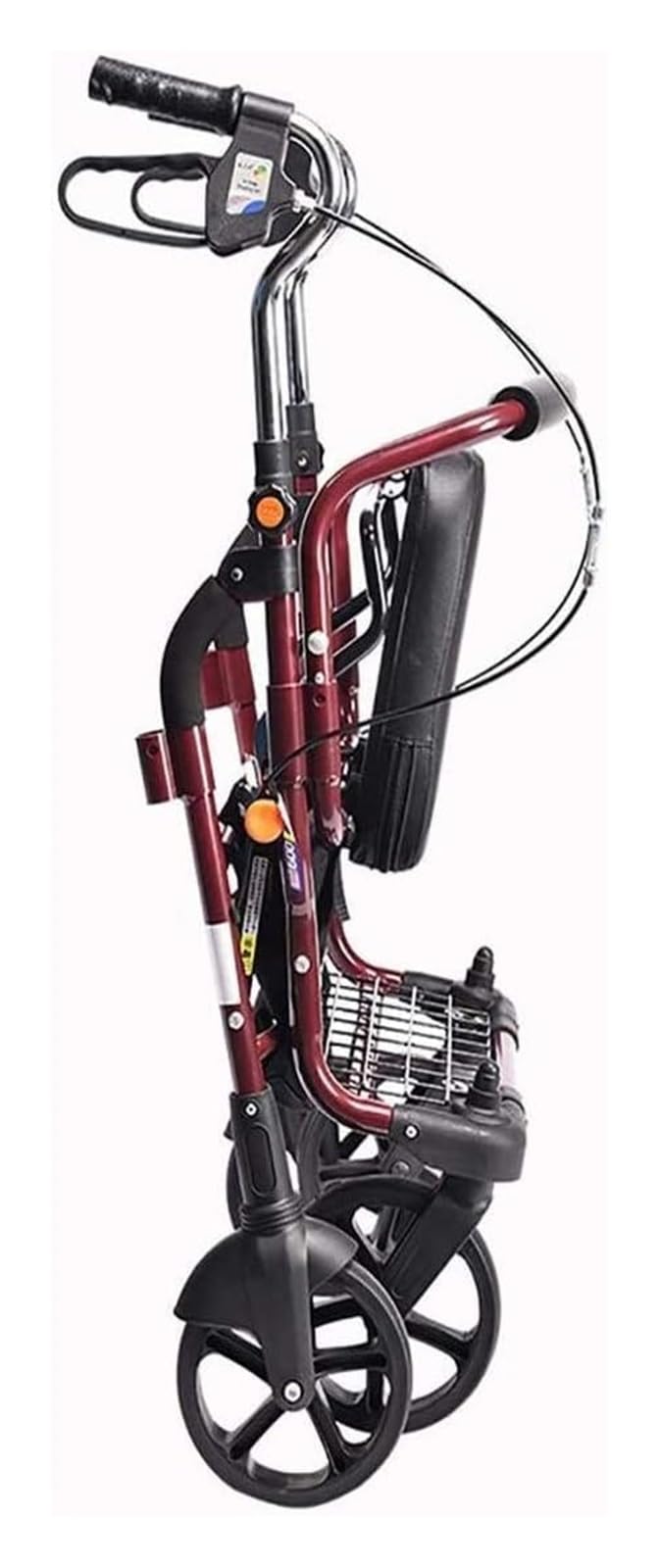 Andador Vertical, Andador Rollator con Asiento, con 4 Ruedas y Asiento Grande para Personas Mayores, Ruedas de 8 Pulgadas, Canasta y Frenos