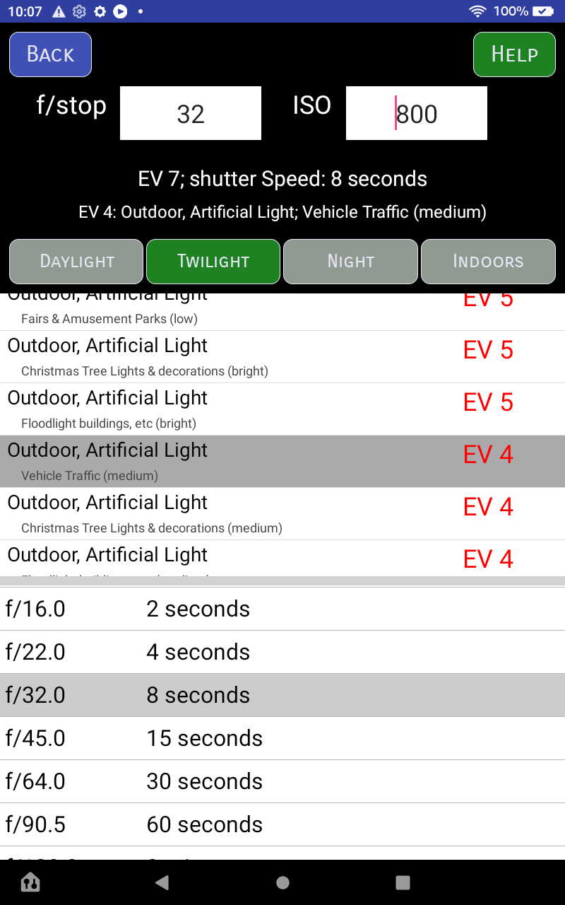 Depth of Field Caclulator & Exposure Calculator - App on Amazon Appstore