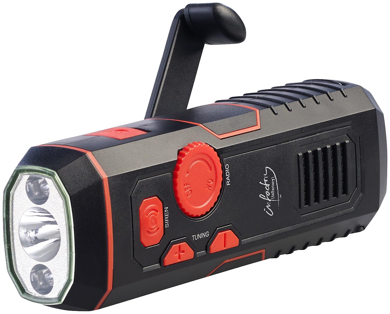 Radio FM DOR-320 avec dynamo et lampe de poche LED [infactory]