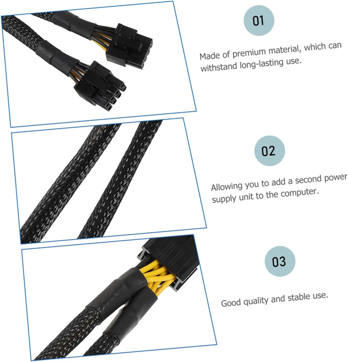 Gadpiparty 6pcs Gpu Power Supply Cable to Graphics Extension Cord for Stable Power Supply Easy Installation Compatible Graphics Cards