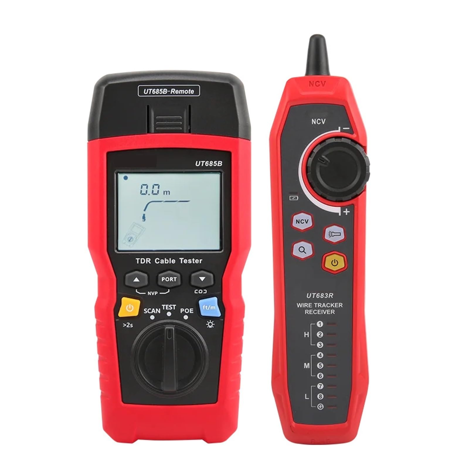 Cavo Tester Coppia Cavo di Rete Coassiale Lunghezza Sequenza Adattatore Rilevatore Misuratore Digitale Leggero E Portatile