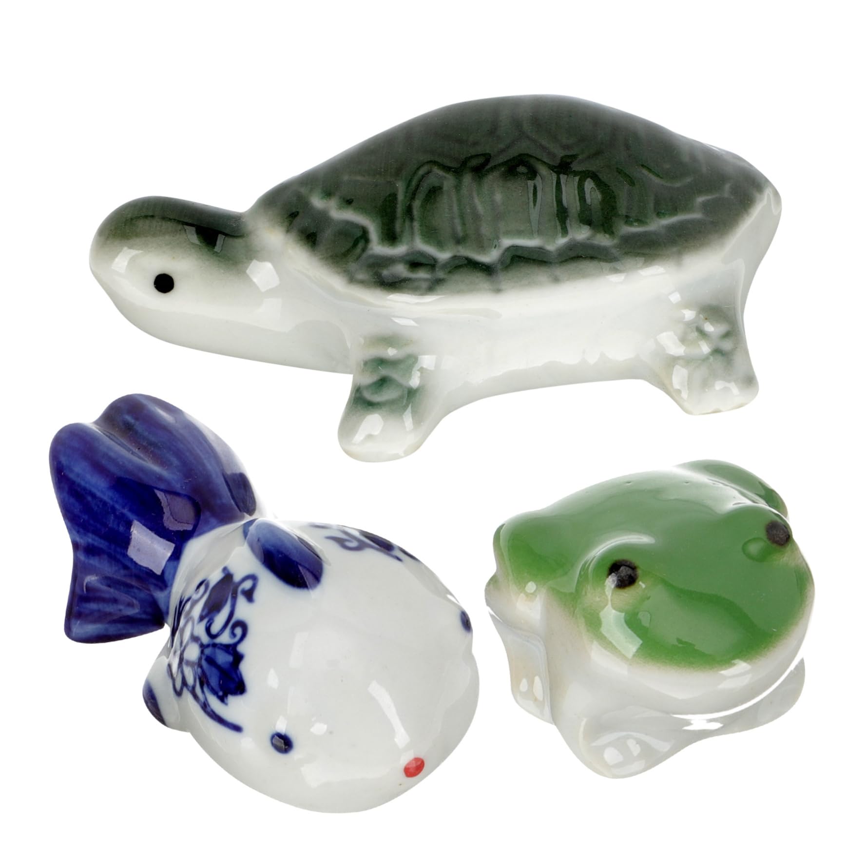 BESPORTBLE 12stücke Teiliges Schwimmende Tierfiguren Keramische Dekoration Für Aquarien Tierornamente Für Fischbehälter Schildkröte Frosch Und Fisch