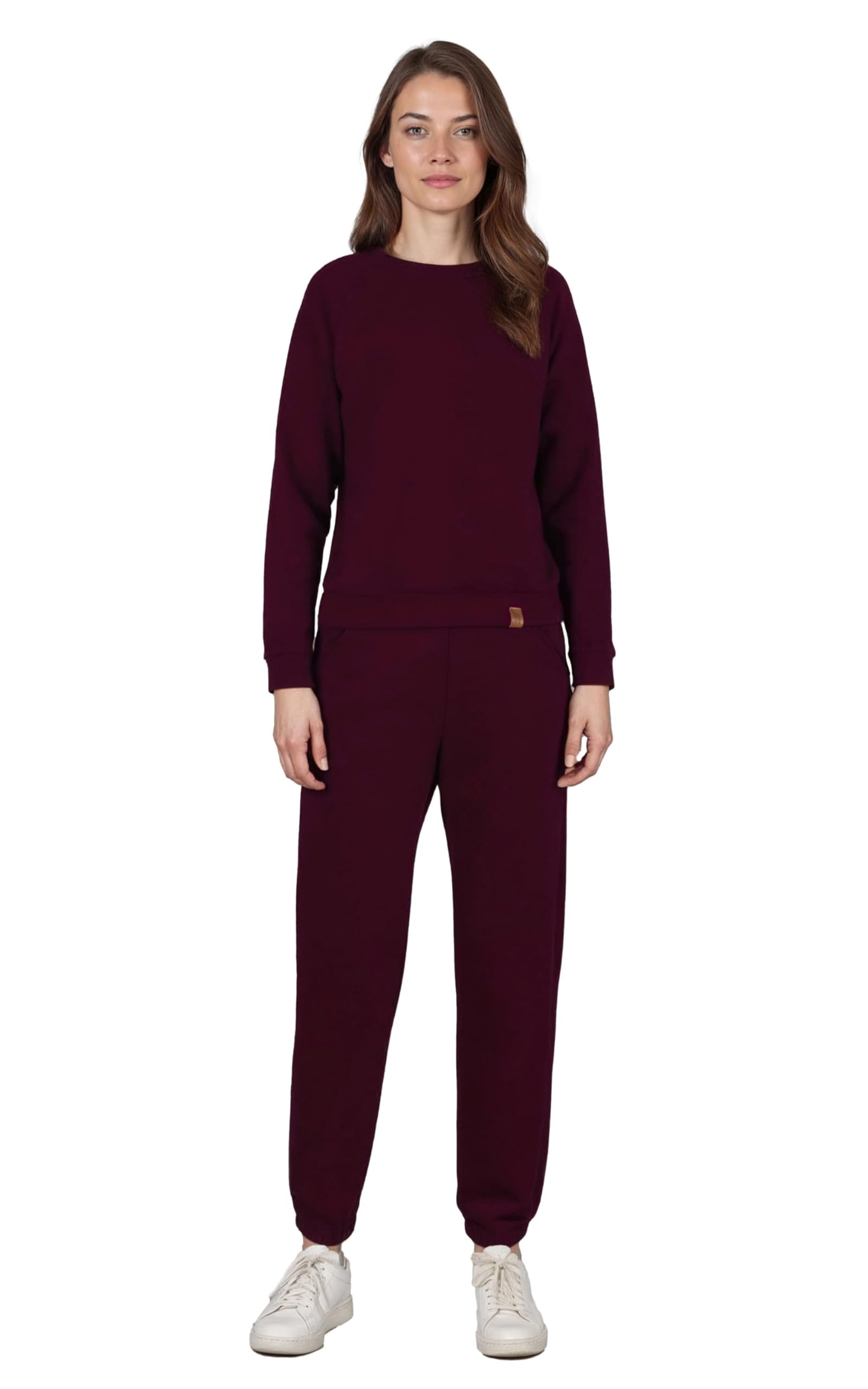 VIVISENCE Damen Trainingsanzug Baumwolle Bündchen Taschen Alltag Komfort 9204