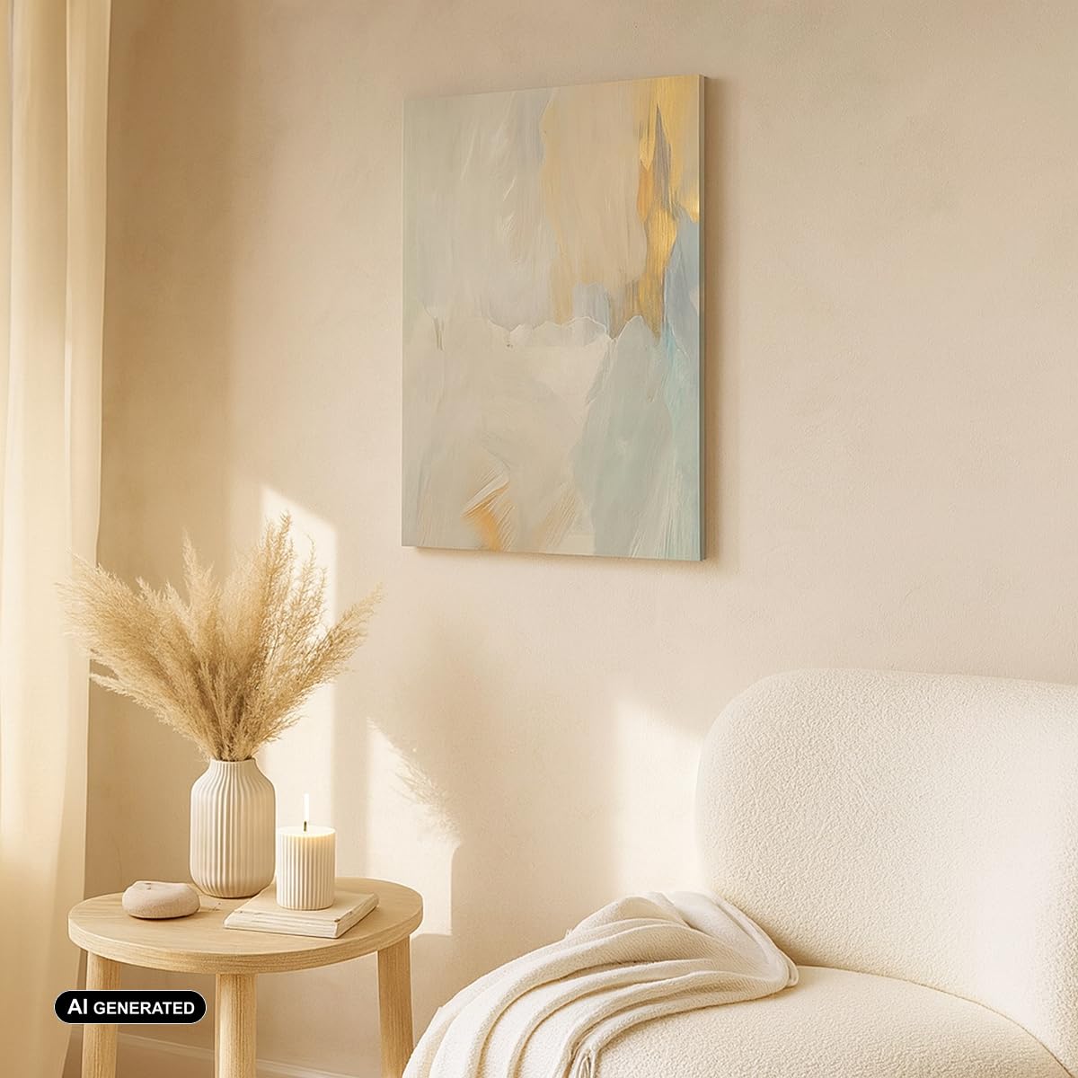 ARTTOR Cuadro Decorativo 70x100 cm Moderno Vertical Abstracto Pastel - 5762