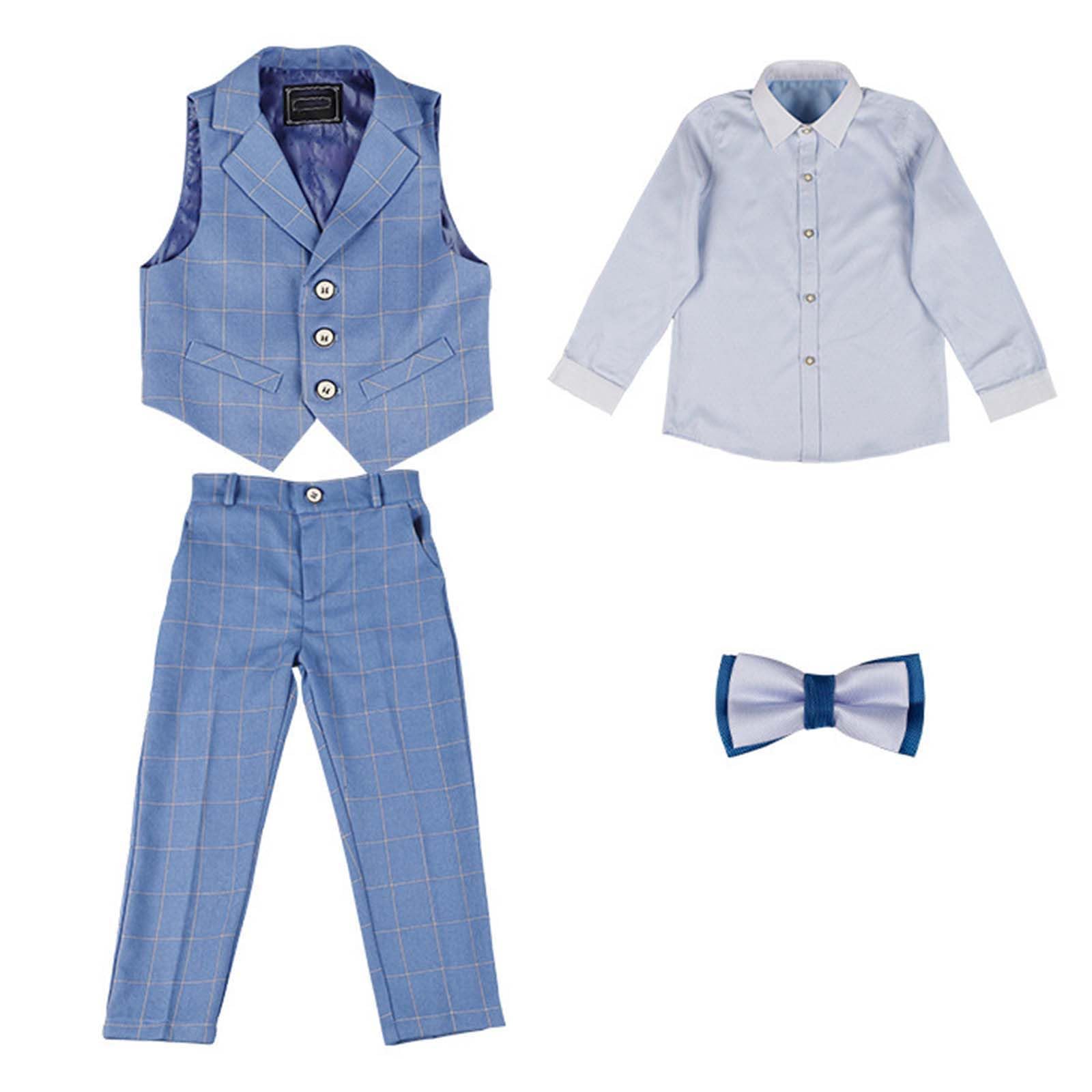 Generico Completo da Bambino Pezzi Eleganti Abiti da Cerimonia Gentleman Smoking da Ragazzo Abito Formale Doppiopetto da Battesimo Bambini e Ragazzi Gentiluomo Vestito per Matrimonio Festa