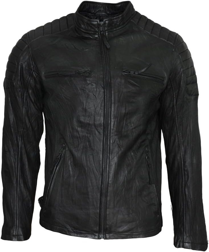 جاكيت جلد لراكبي الدراجات النارية للرجال من روك ات اباريل® مصن... - view 1